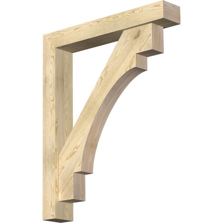 Ekena Millwork Merced Block Rough Sawn Bracket w/ Offset Brace, Douglas Fir, 6"W x 36"D x 44"H BKT0604X36X44MRC05RDF